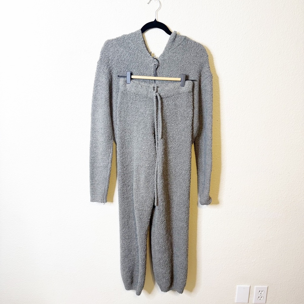 Skims Grey Cozy Set Fuzzy Zip Sweater Joggers Womens Size XS / S